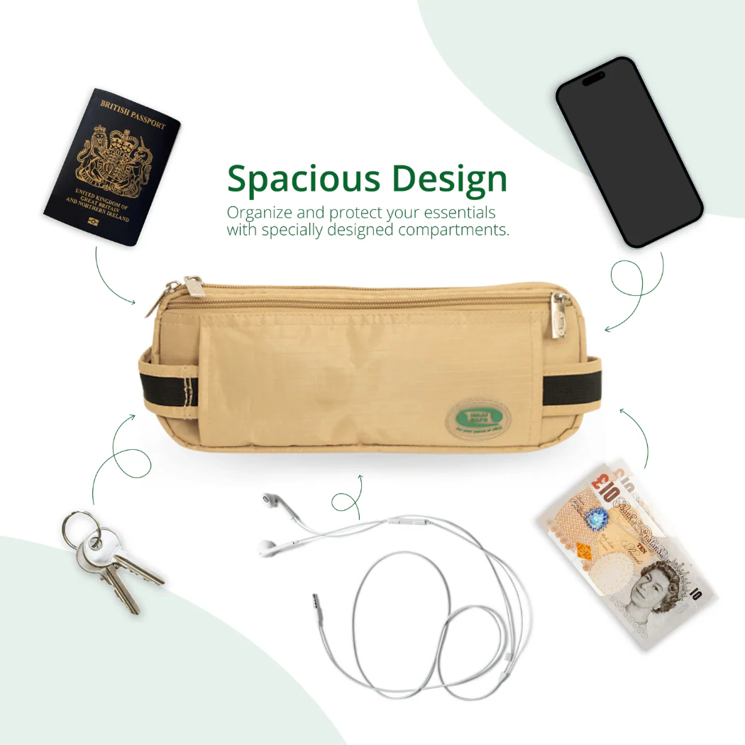 Anti-Theft Waist Bag And Ihram & hajj Belt for Men | Beige - Image 12