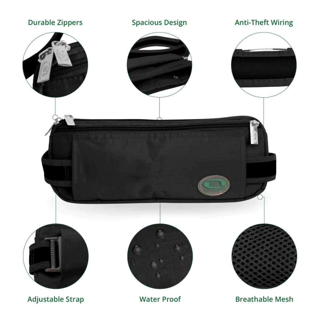 Anti-Theft Waist Bag And Ihram & hajj Belt for Men | Black | Hajj Safe - Image 9